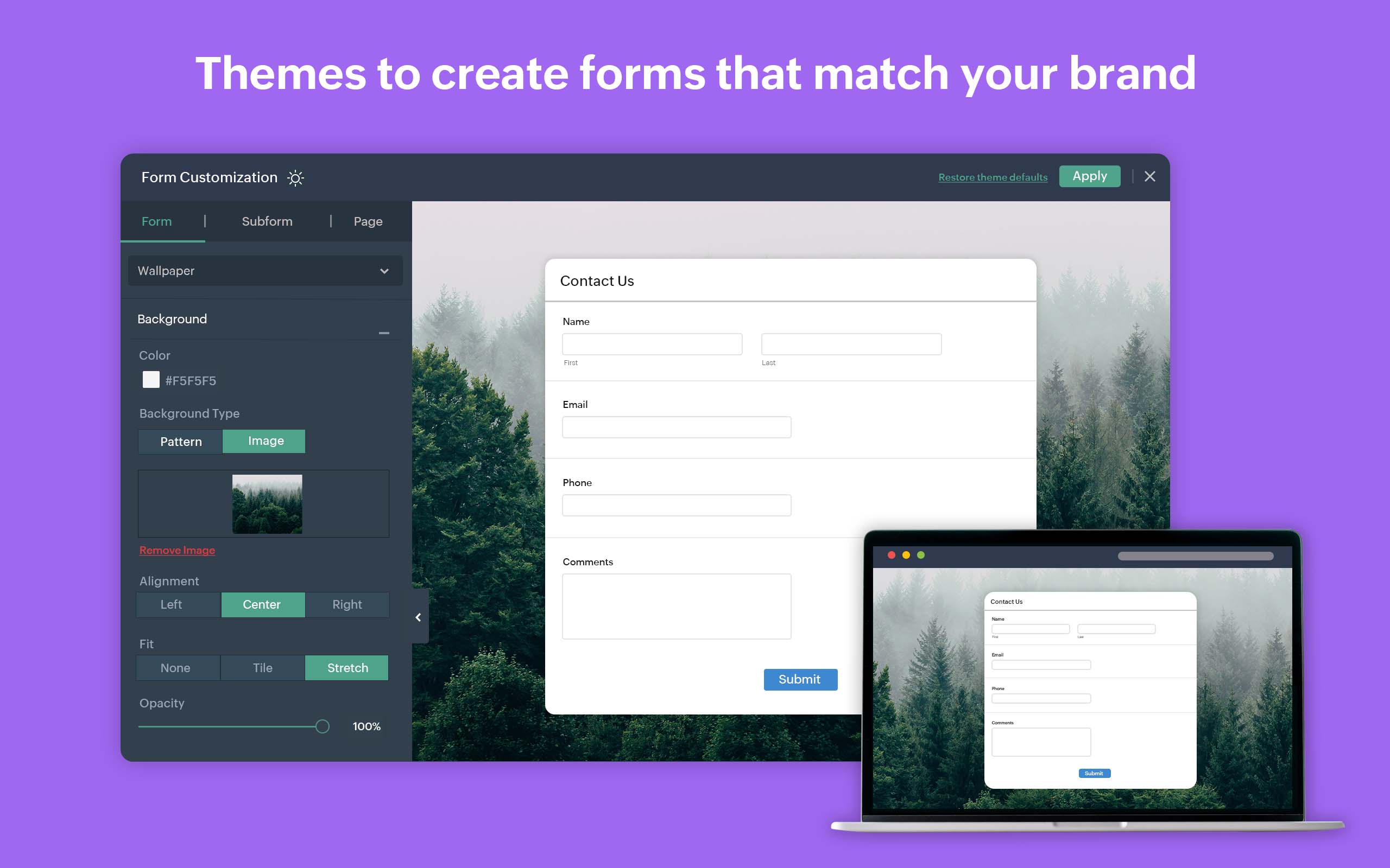 screenshot of Zoho Forms